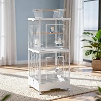 Amazon | MCHNHUA 鳥かご バードケージ 2段式 スチール製 白 100cm高